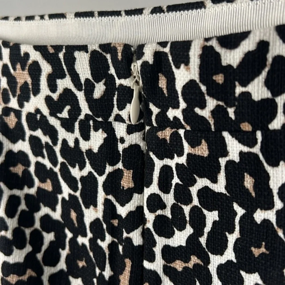 J. Crew cotton pencil mini Skirt leopard 6 P